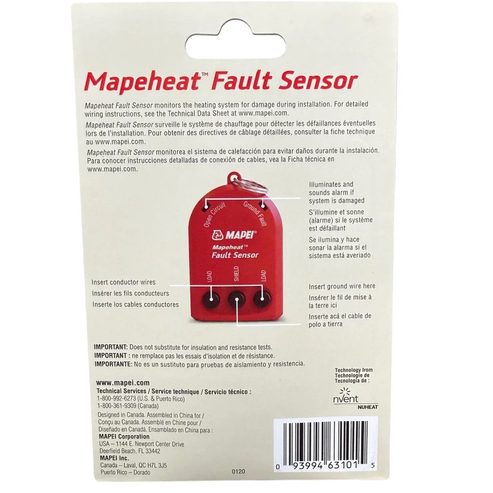 Mapei Mapeheat Fault Sensor Electrical Indicator for‎ Heated Floors Red